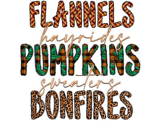 Flannels Hayrides Pumpkins Sweaters Bonfires